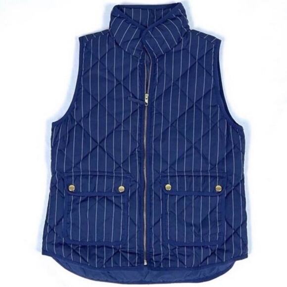 J. Crew Excursion Vest in Pinstripe in Navy Ivory - Picture 3 of 7